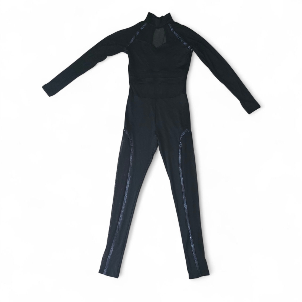 The Line Up Lizette Black Mesh Dance Unitard Competition Costume Adult M - Picture 2 of 7